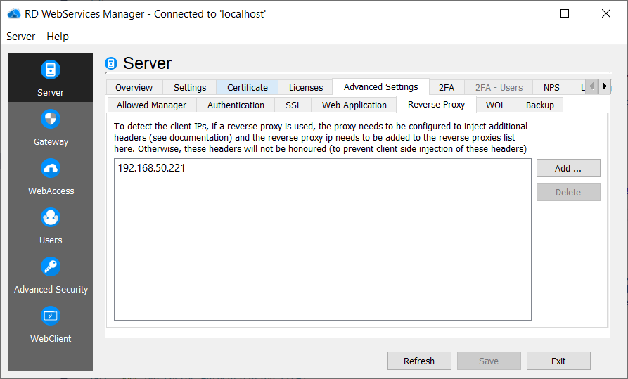 Well known reverse proxies
