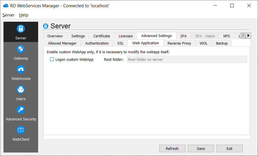 Custom WebApp