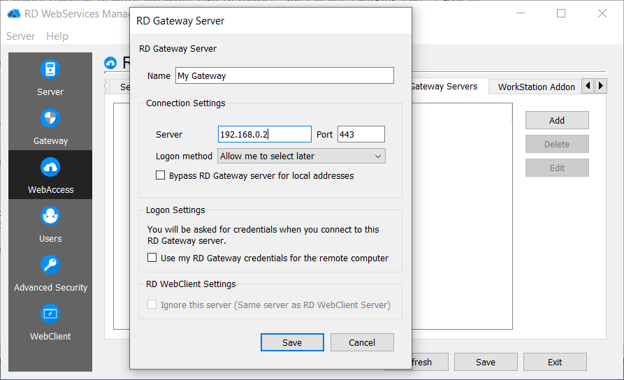 Remote Gateway Servers