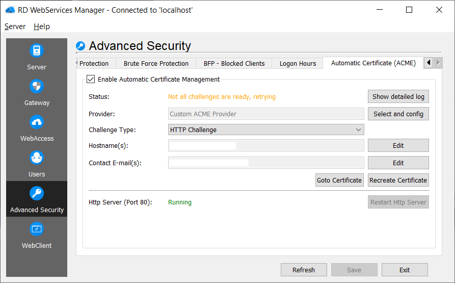 RD Advanced Security ACME HTTP Challenge