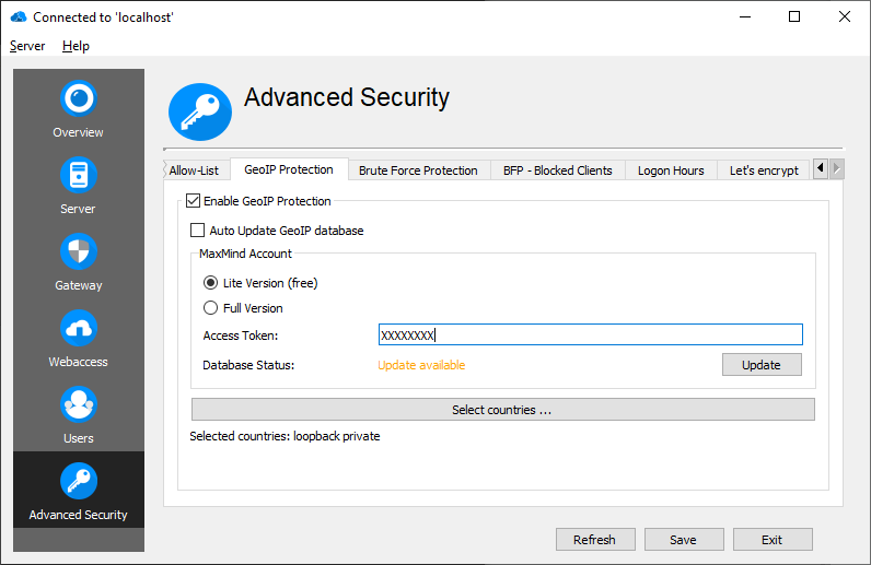 RD Advanced Security GeoIP Protection - Manual db update